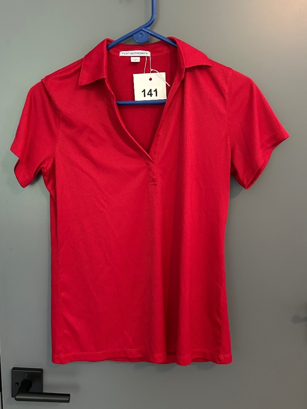 141 Women's Red Port Authority Polo Shirt